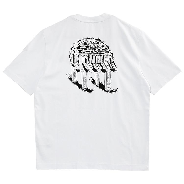 MONCLER スケッチロゴ Tシャツ 00A ホワイト 8C000-36-89AUG-00A：ホワイトの画像