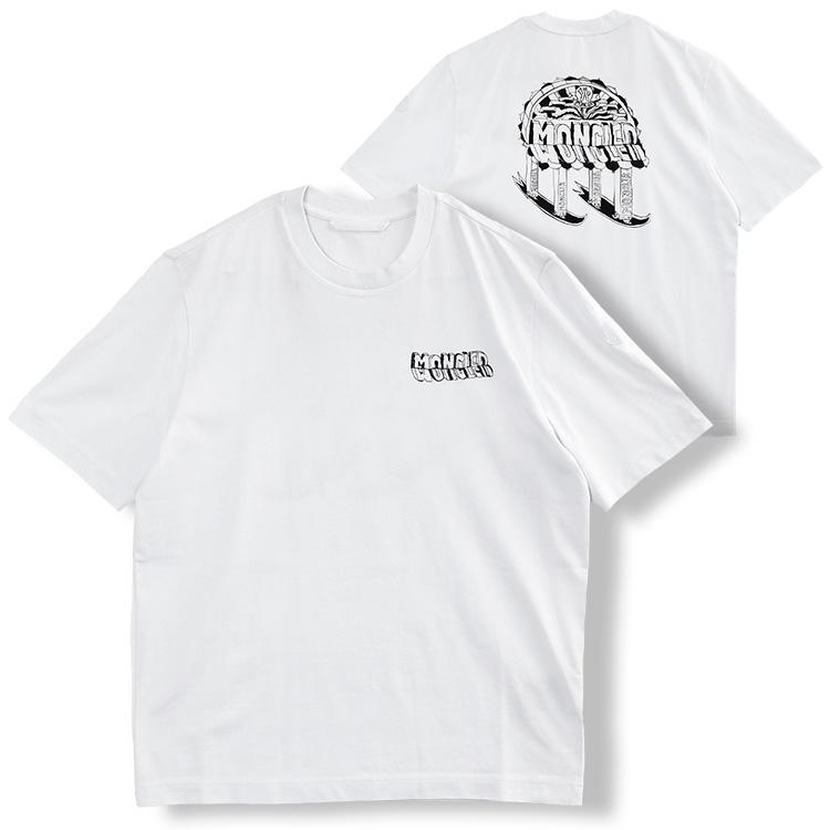 MONCLER スケッチロゴ Tシャツ 00A ホワイト 8C000-36-89AUG-00A：ホワイトの画像