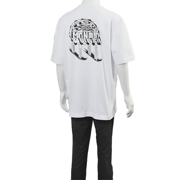 MONCLER スケッチロゴ Tシャツ 00A ホワイト 8C000-36-89AUG-00A：ホワイトの画像