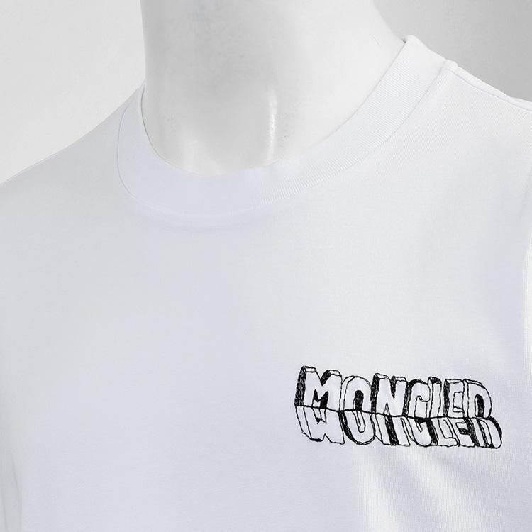 MONCLER スケッチロゴ Tシャツ 00A ホワイト 8C000-36-89AUG-00A：ホワイトの画像