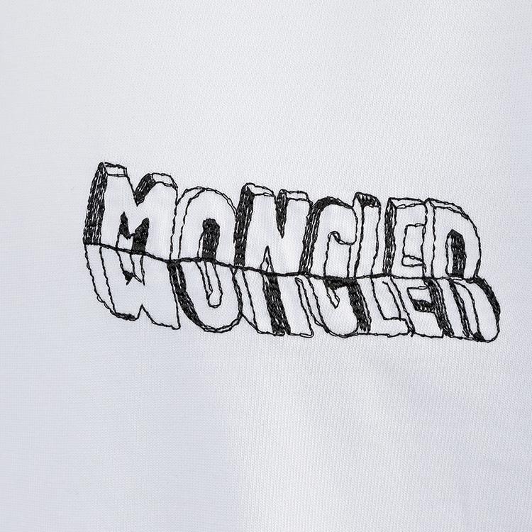 MONCLER スケッチロゴ Tシャツ 00A ホワイト 8C000-36-89AUG-00A：ホワイトの画像