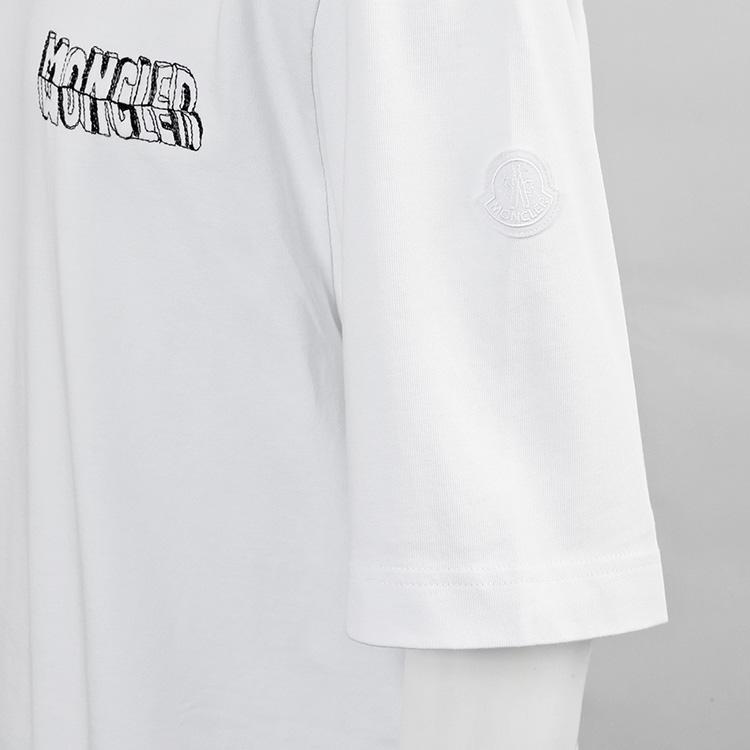 MONCLER スケッチロゴ Tシャツ 00A ホワイト 8C000-36-89AUG-00A：ホワイトの画像