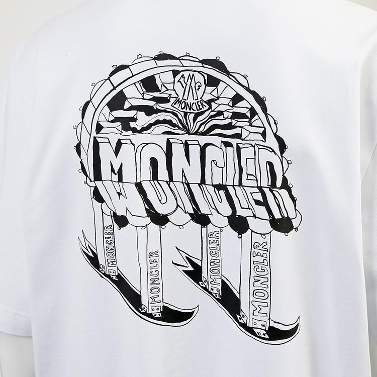 MONCLER スケッチロゴ Tシャツ 00A ホワイト 8C000-36-89AUG-00A：ホワイトの画像