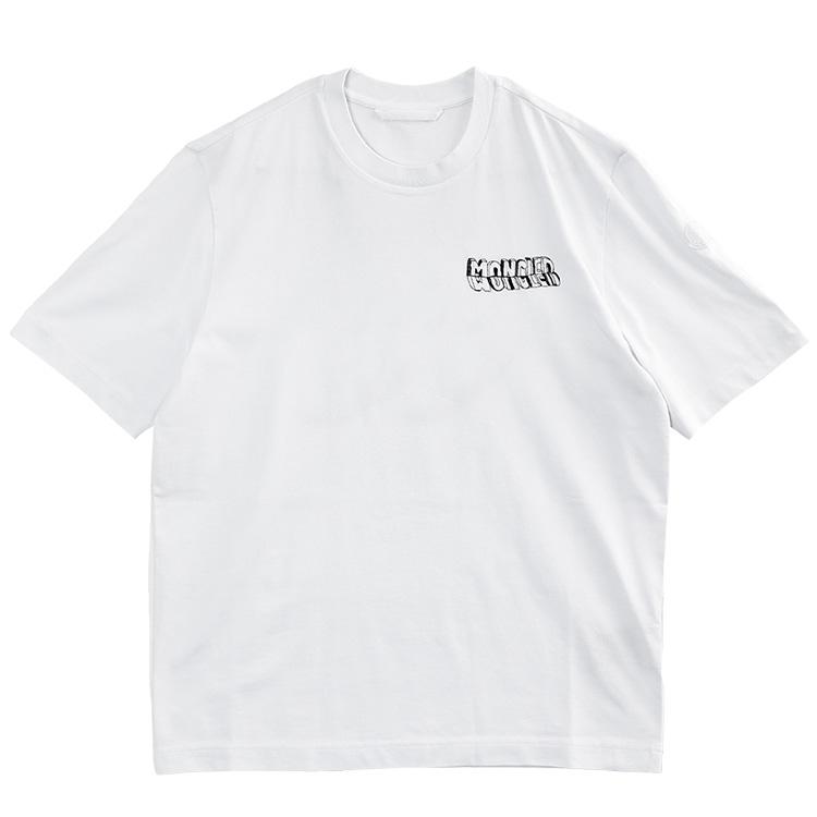 MONCLER スケッチロゴ Tシャツ 00A ホワイト 8C000-36-89AUG-00A：ホワイトの画像