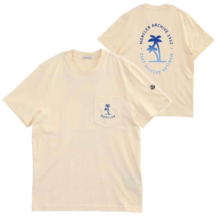 MONCLER Palm Logo Pocket Tシャツ 060 イエロー 8C000-54-89B8U-060の画像