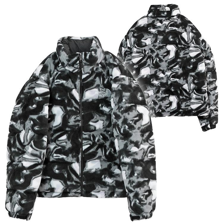 ノースフェイス ダウン 2000 ポーラー フリース ヌプシ リラックスフィット EUモデル NF0A88XN 2000 POLAR NUPTSE JACKET-31I TNF BLACK LIQUID PRINTの画像
