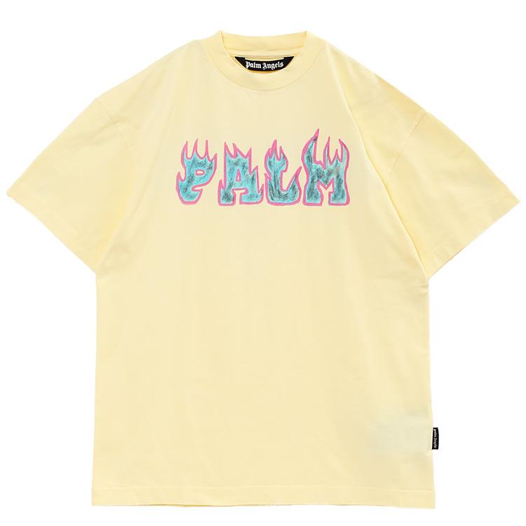Palm Angels パーム エンジェルス Tシャツ Logo Flames Vint Tee