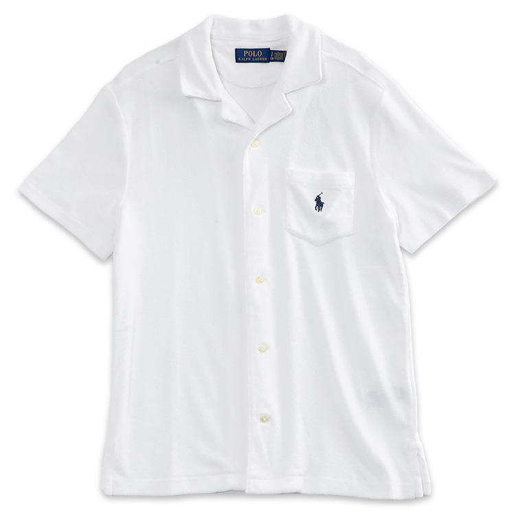 ラルフローレン♡シュランケン フィット テリー ポロ シャツ　パイル　ホワイト POLO RALPH LAUREN（ポロ・ラルフローレン） ポロ ラルフローレン
