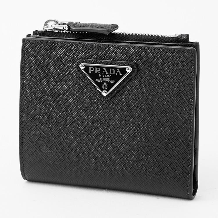 プラダ PRADA 二つ折り財布 2ML049 サフィアーノトライアングル NEROの画像