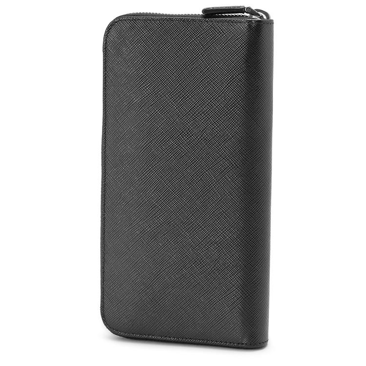 プラダ PRADA 長財布 2ML317-QHH-F0002 サフィアーノトライアングル NERO ラウンドファスナーの画像