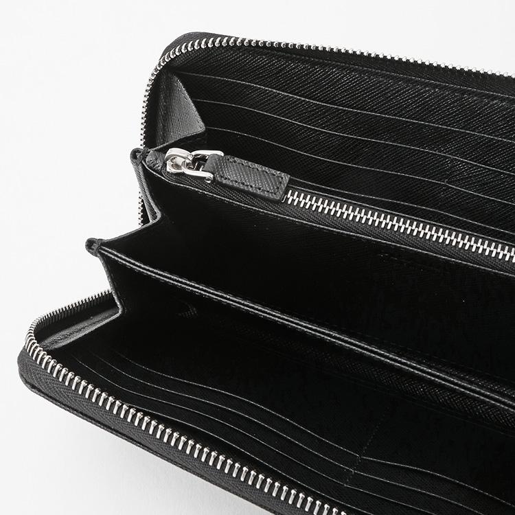 プラダ PRADA 長財布 2ML317-QHH-F0002 サフィアーノトライアングル NERO ラウンドファスナーの画像