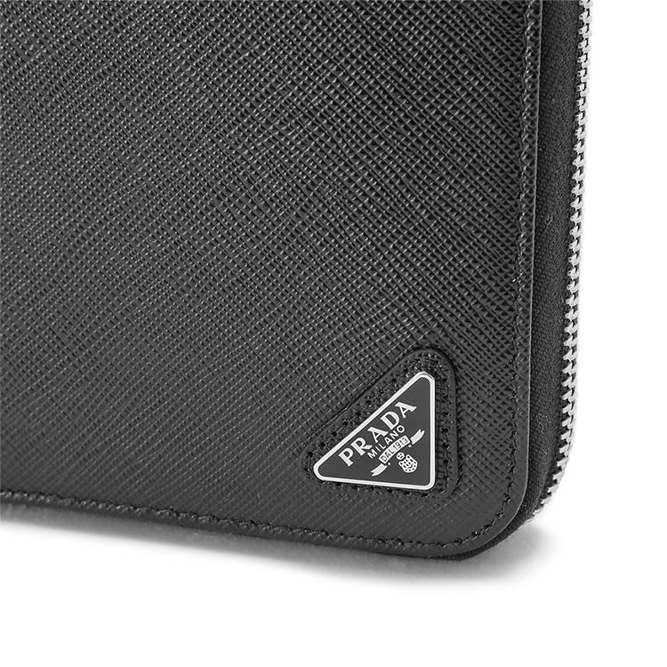 プラダ PRADA 長財布 2ML317-QHH-F0002 サフィアーノトライアングル NERO ラウンドファスナーの画像