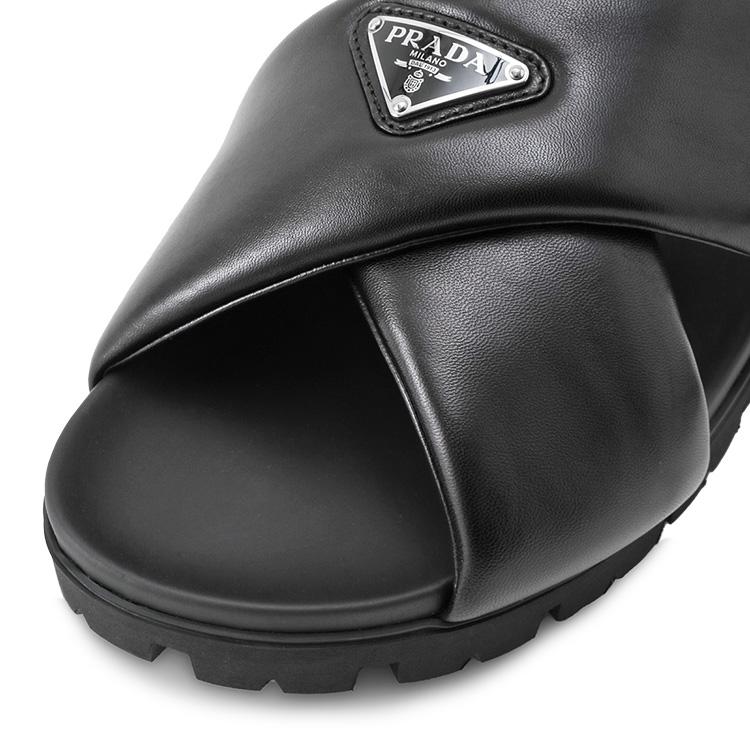 PRADA プラダ パデッド ナッパレザー クリスクロス サンダル PRADA プラダ パデッド ナッパレザー クリスクロス サンダル