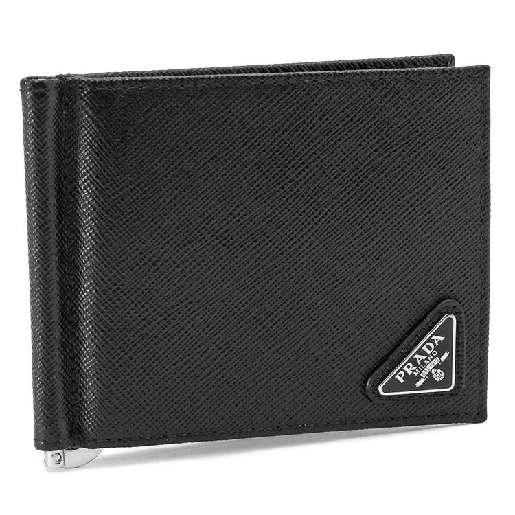 プラダ 財布 PRADA サフィアーノレザー マネークリップ 二つ折り財布