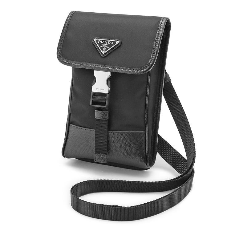 美品 PRADA ケース プラダ サフィアーノ ケース PRADA プラダ Re-Nylon x サフィアーノレザー スマートフォン