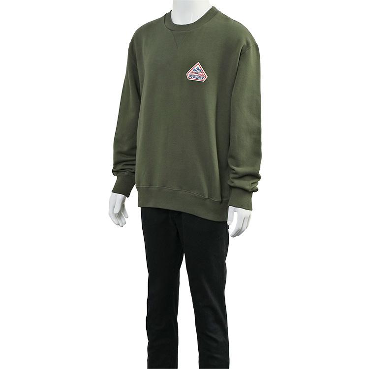 PYRENEX スウェット 裏起毛 HUS017 PHASE BRUSHED-KHAKI_3170 Pyrenex ピレネックス PYRENEX トレーナー フェーズブラッシュ