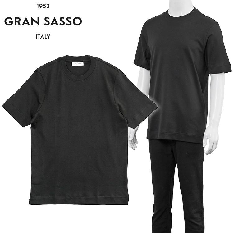 Gran Sasso（グランサッソ） ピマコットンTシャツ ブラック 60139 