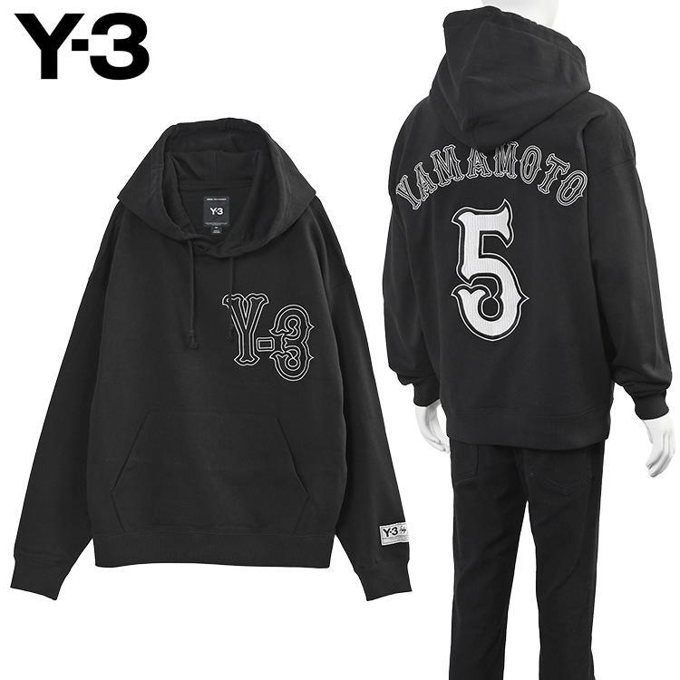Y-3 グラフィック フーディー パーカー メンズ KQ9305 ブラック