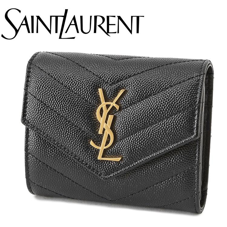 SAINT LAURENT サンローラン 三つ折り財布 モノグラム マルチ
