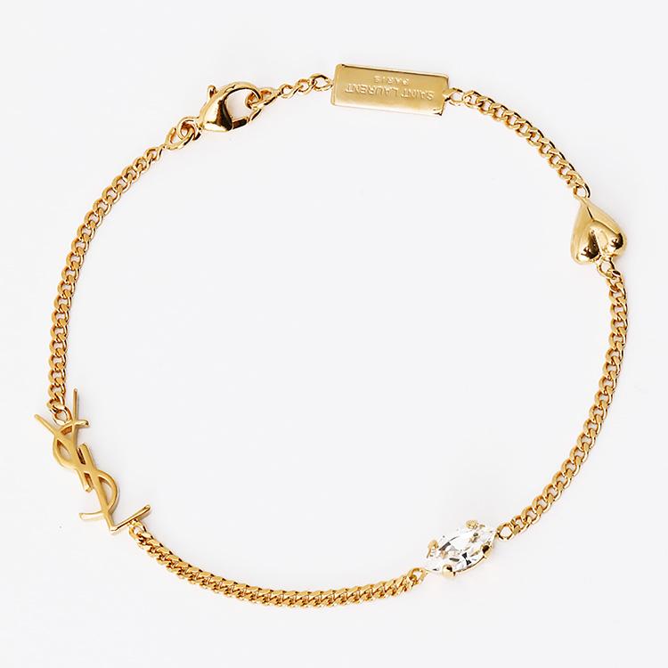 サンローラン SAINT LAURENT カサンドラ ハートチャーム ブレスレット 701950-Y1526-9137の画像