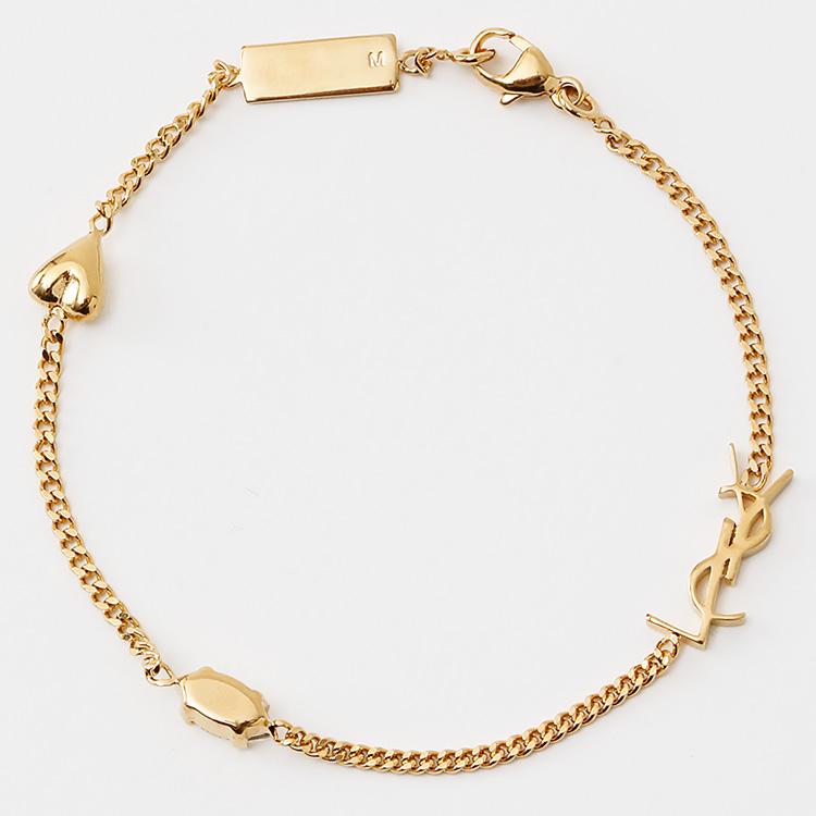 サンローラン SAINT LAURENT カサンドラ ハートチャーム ブレスレット 701950-Y1526-9137の画像