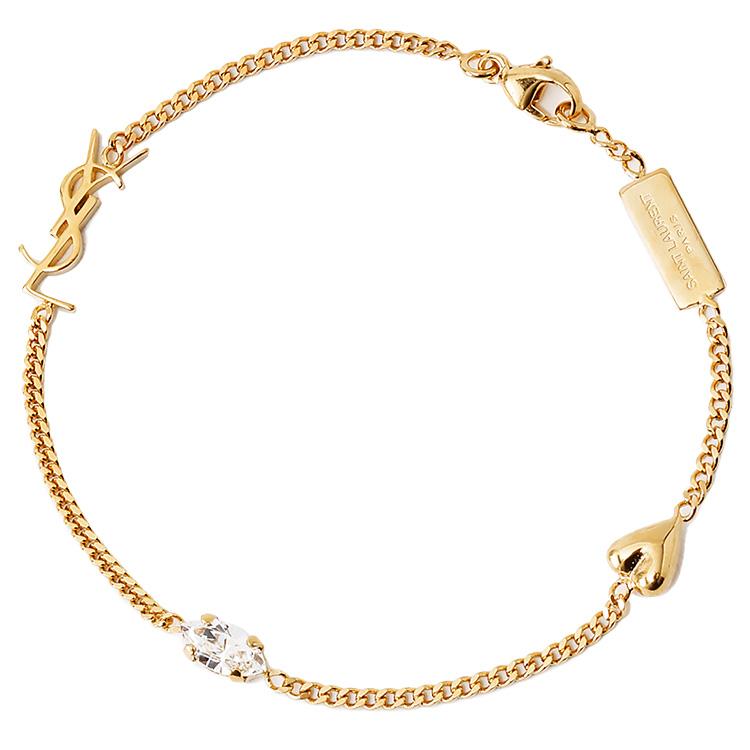サンローラン SAINT LAURENT カサンドラ ハートチャーム ブレスレット 701950-Y1526-9137の画像