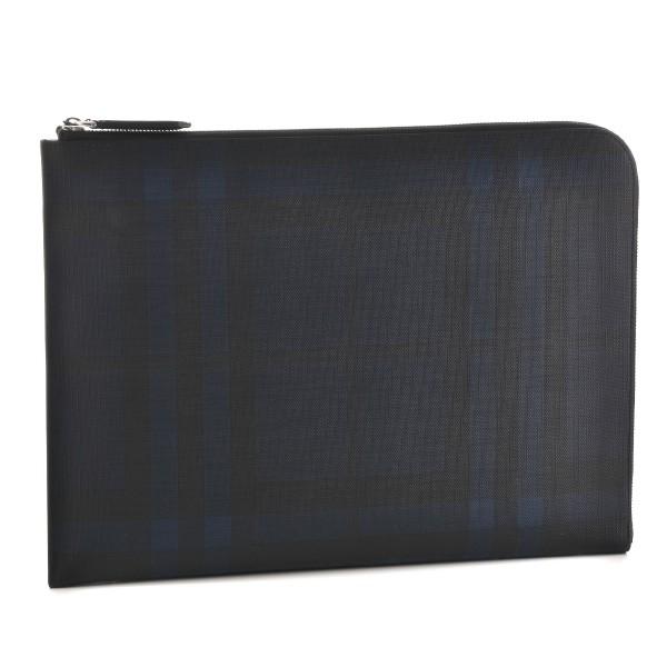 バーバリー/BURBERRY バッグ メンズ LONDON CHECK COLLECTION クラッチバッグ ネイビー ブラック 4005735｜importbrandgrace