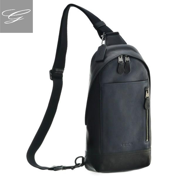 日本最大の 796 Qbefu ブラック ネイビー ボディバッグ Pack Sling Manhattan メンズ バッグ コーチ Coach ブラック ネイビー ボディバッグ メンズ コーチ バッグ