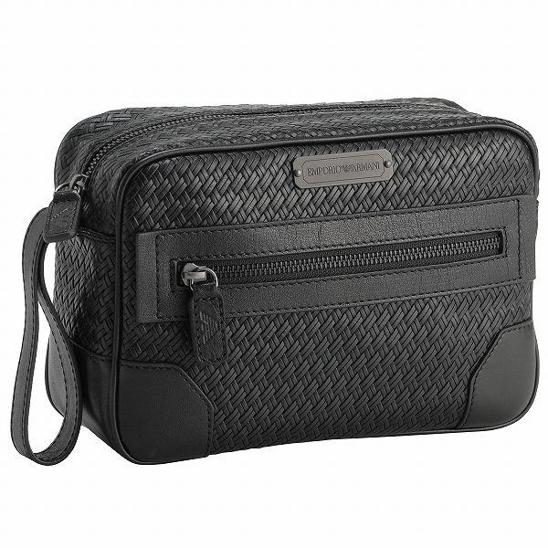 エンポリオアルマーニ EMPORIO ARMANI バッグ メンズ レザー セカンドバッグ ブラック YEMA09-YH025-88001