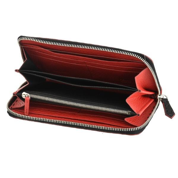 FENDI フェンディ 長財布 レッド ラウンドファスナー セレリア レザー