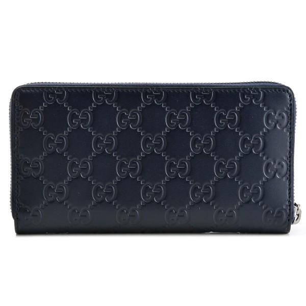 グッチ　長財布　ラウンドファスナー 　ネイビー　GG グッチシマ グッチ 財布 ユニセックス GUCCI 長財布/ラウンド