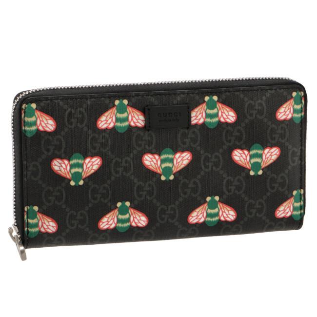 グッチ/GUCCI 財布 メンズ BESTIARY M ラウンドファスナー長財布 NERO/LIVE RED 451273-UIEAN-1058