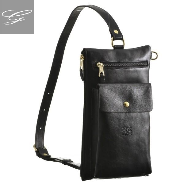 日本限定モデル 661 P 153 ブラック ボディバッグ カーフスキン メンズ バッグ Bisonte イルビゾンテ Il ブラック ボディバッグ メンズ イルビゾンテ バッグ