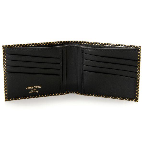ジミーチュウ/JIMMY CHOO 財布 メンズ 二つ折り財布 ブラック ゴールド MARK-PGD-0074｜importbrandgrace｜02