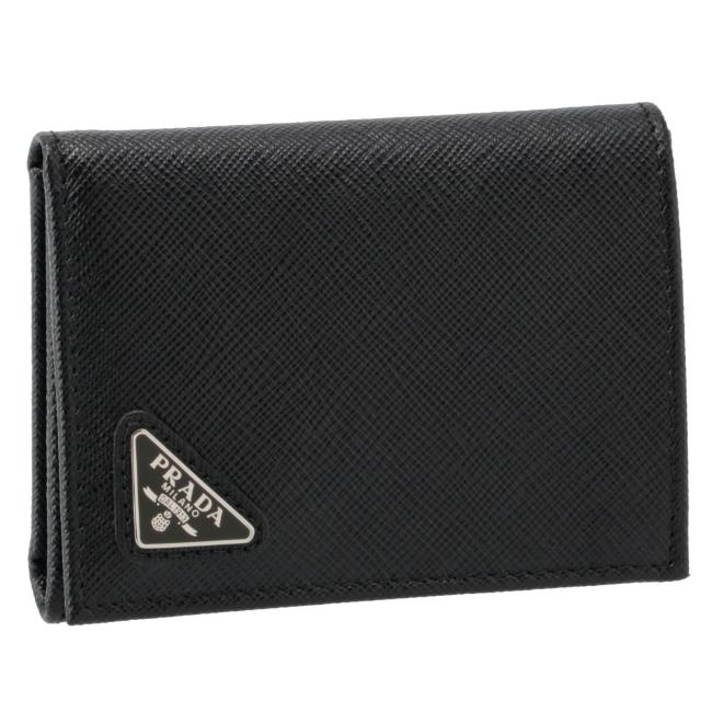 プラダ/PRADA 財布 メンズ 型押しカーフスキン 三つ折り財布 NERO  