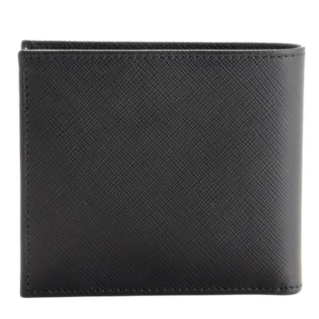 あす楽対応 Prada 二つ折り財布 プラダ 財布 2mo738 Qhh 002 21年秋冬 Nero 型押しカーフスキン メンズ 1252mo738qhh002