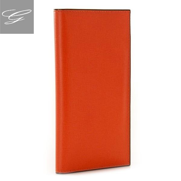 良質 メンズ バレクストラ 二つ折り長財布 V8l21 044 00ar オレンジ 二つ折り長財布 グレインレザー メンズ 財布 ヴァレクストラ Valextra オレンジ 財布
