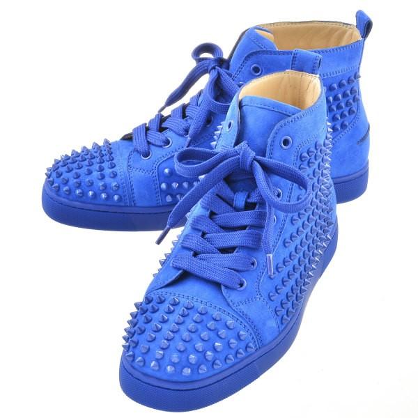 クリスチャンルブタン Christian Louboutin スニーカー メンズ Louis Flat Suede Spikes ハイカットスニーカー ブルー 0011 V048 v048 Import Brand Grace 通販 Yahoo ショッピング