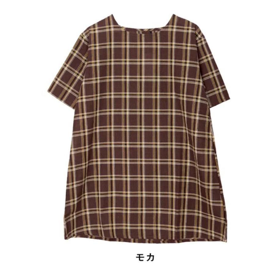 ワンピース チュニック チェック柄 ラインワンピース | ブランド登録なし | 02
