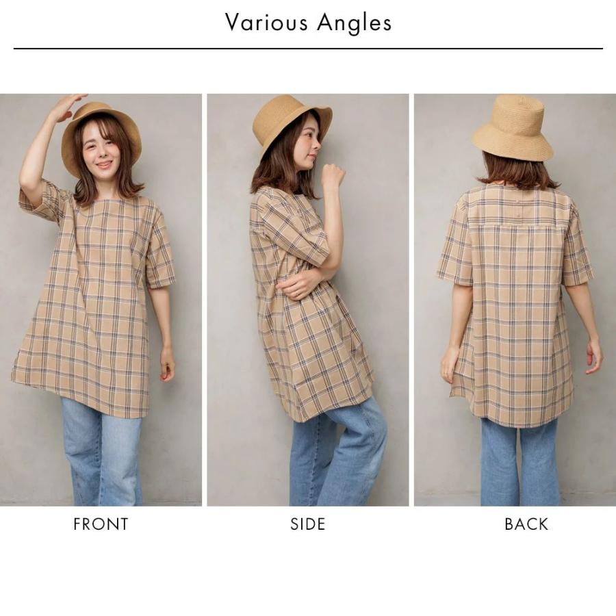 ワンピース チュニック チェック柄 ラインワンピース | ブランド登録なし | 06