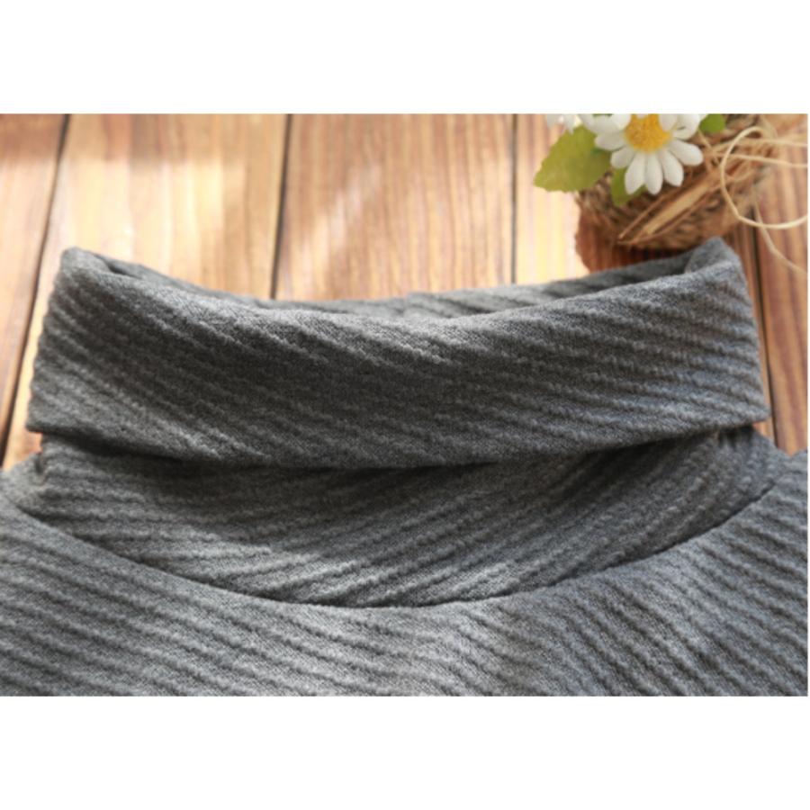 ワンピース レディース 秋 冬 長袖 ニット チュニック スカート マキシ ハイネック 体型カバー | ブランド登録なし | 08