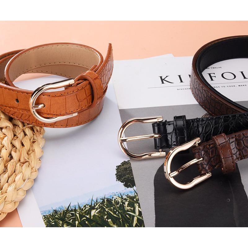 ベルト ワニ柄 革 レディース クロコダイル柄 ビジネス 仕事 スーツ カジュアル 細い | ブランド登録なし | 04