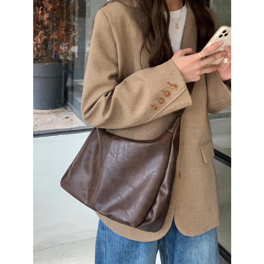 ショルダーバッグ レディース 軽いトートバッグ レザー 軽量 メンズ ファスナー付き かばん カジュアル 人気 カバン 鞄 | ブランド登録なし | 02