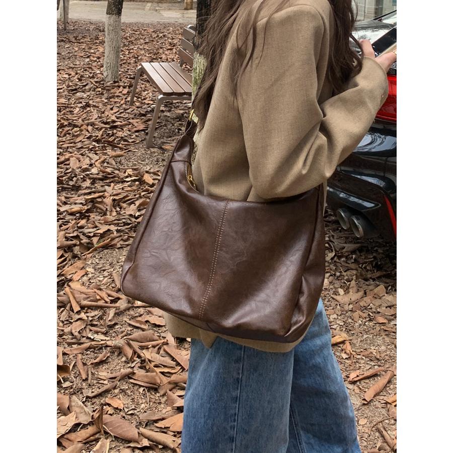 ショルダーバッグ レディース 軽いトートバッグ レザー 軽量 メンズ ファスナー付き かばん カジュアル 人気 カバン 鞄 | ブランド登録なし | 05