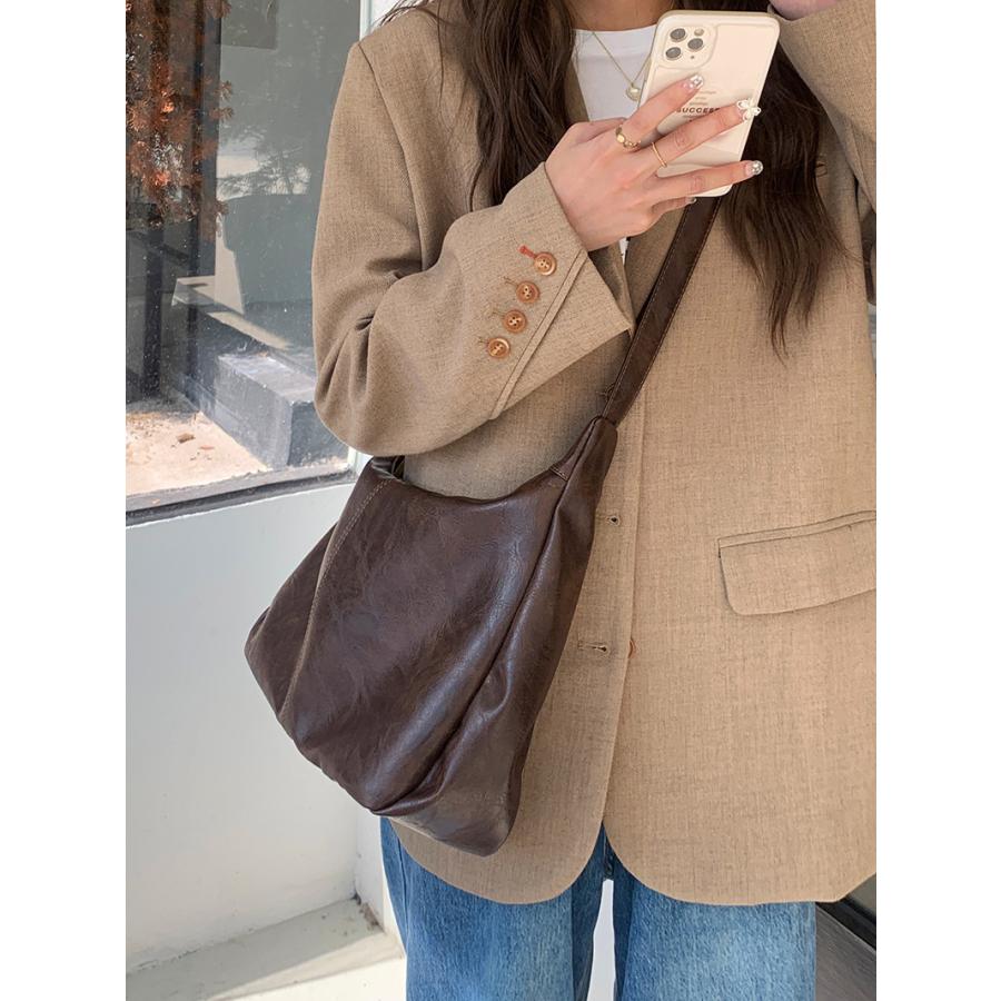 ショルダーバッグ レディース 軽いトートバッグ レザー 軽量 メンズ ファスナー付き かばん カジュアル 人気 カバン 鞄 | ブランド登録なし | 06