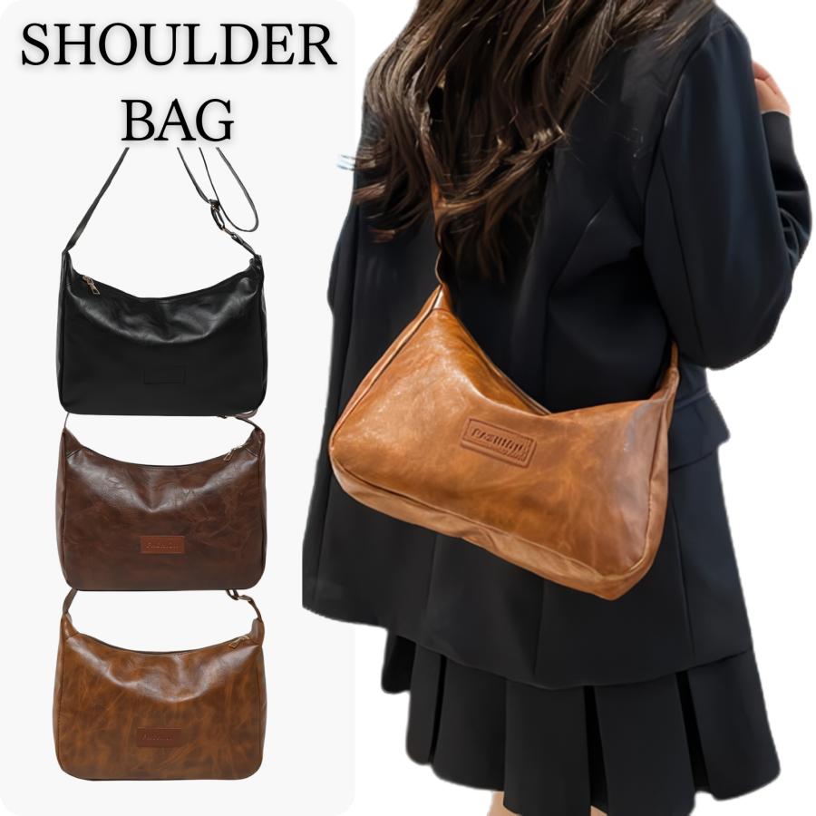 ショルダーバッグ レディース 軽い レザー 軽量 メンズ ファスナー付き かばん カジュアル 人気 カバン 鞄 | ブランド登録なし