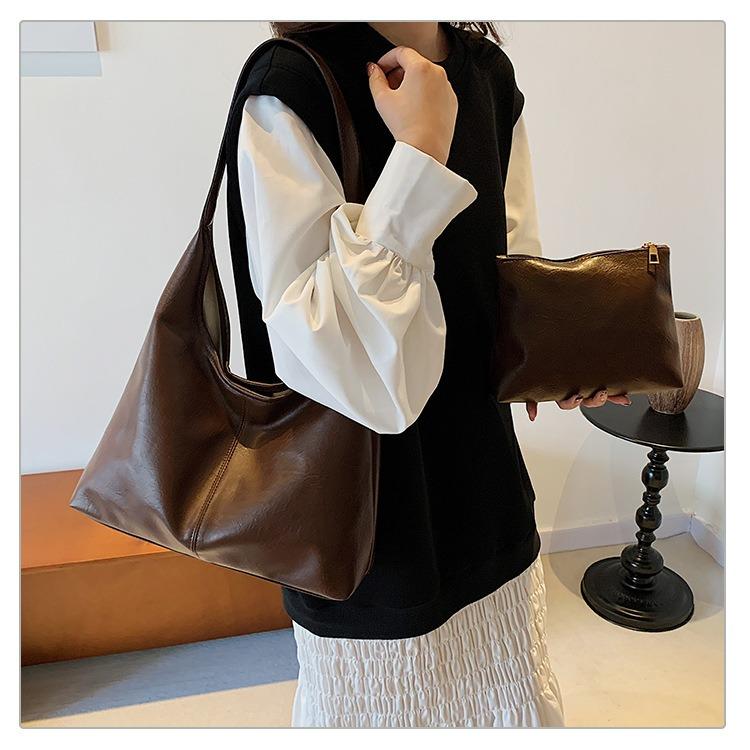 ショルダーバッグ レディース 軽い 化粧ポーチ付き トートバッグ レザー シンプル 手提げ かばん 通勤 通学 鞄 | ブランド登録なし | 04