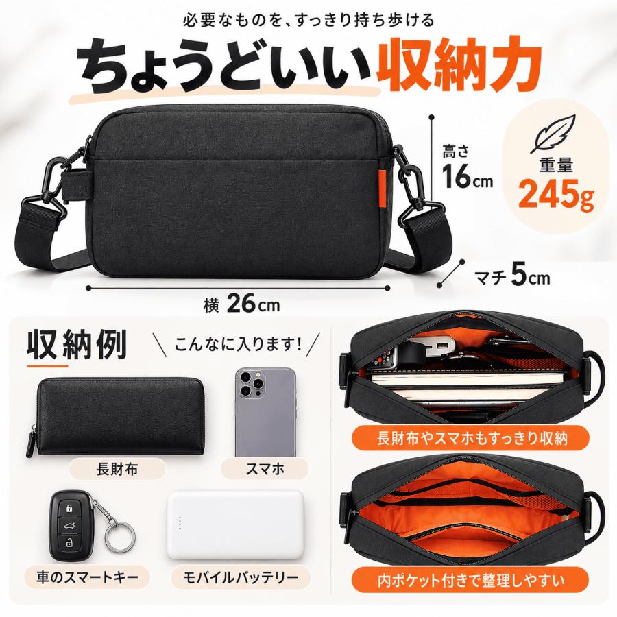 ショルダーバッグ メンズ サコッシュ レディース 斜めがけ 軽い カジュアル 通勤 通学 鞄 撥水 爆買 | ブランド登録なし | 04