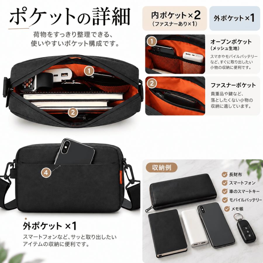 ショルダーバッグ メンズ サコッシュ レディース 斜めがけ 軽い カジュアル 通勤 通学 鞄 撥水 爆買 | ブランド登録なし | 07