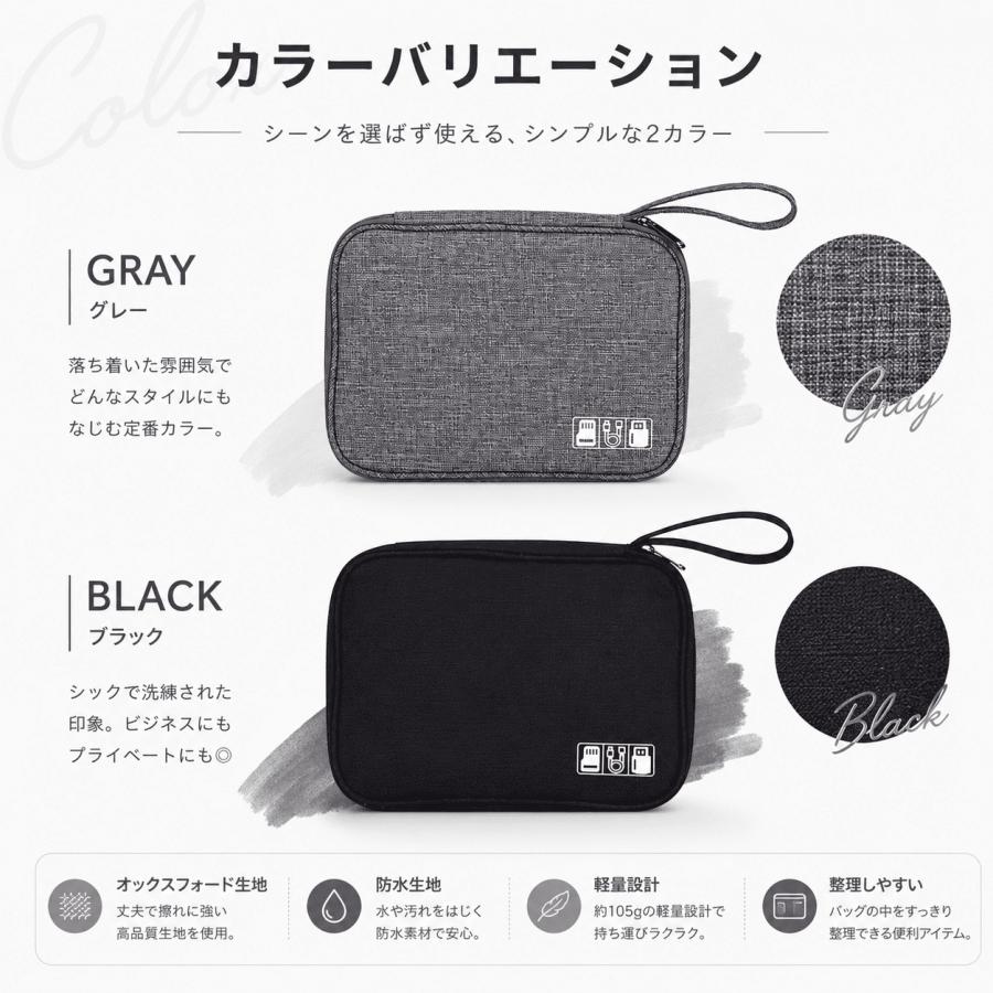 ガジェットポーチ ケーブル収納 トラベルポーチ 小物入れ バッグインバッグ イヤホン USBメモリ SD モバイルアクセサリー 整理ケース | ブランド登録なし | 11